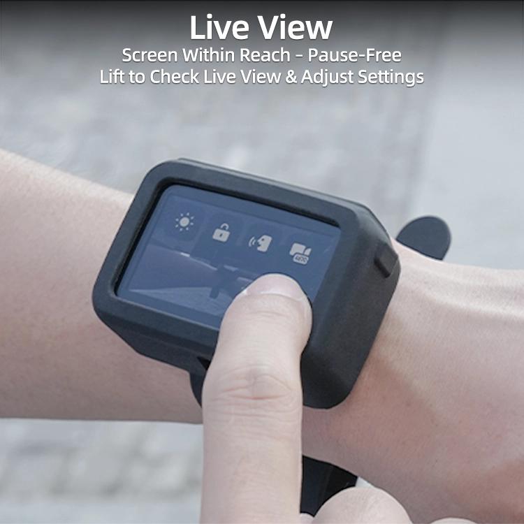 For DJI Osmo Nano Sunnylife Vision Dock Strap Wristband Expansion Band Silicone Protective Cover Bicycle Strap Cat Collar  - Black