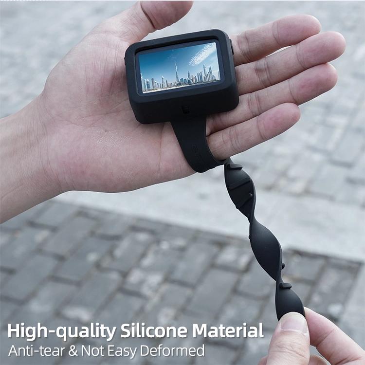 For DJI Osmo Nano Sunnylife Vision Dock Strap Wristband Expansion Band Silicone Protective Cover Bicycle Strap Cat Collar  - Black