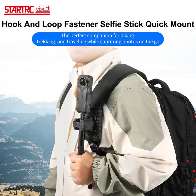 STARTRC Hook And Loop Fastener Selfie Stick Quick-Release Mount  - Black