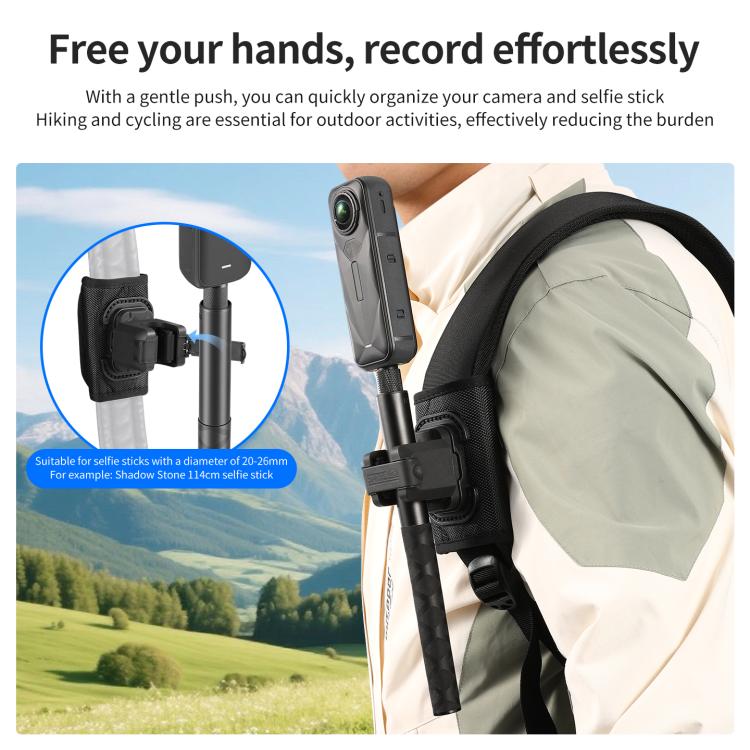 STARTRC Hook And Loop Fastener Selfie Stick Quick-Release Mount  - Black