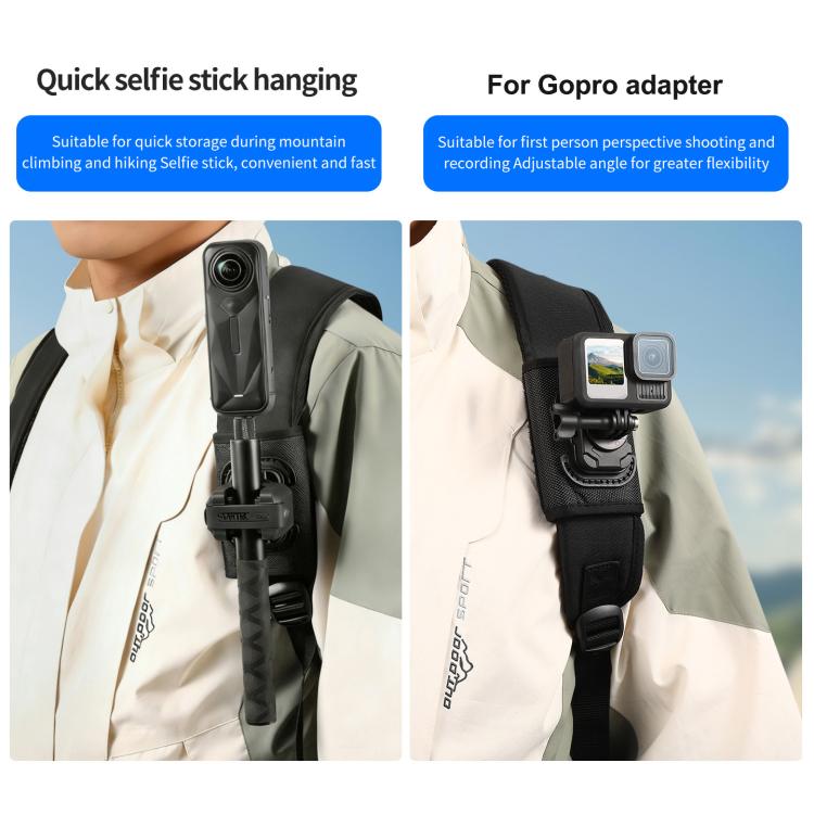 STARTRC Hook And Loop Fastener Selfie Stick Quick-Release Mount  - Black
