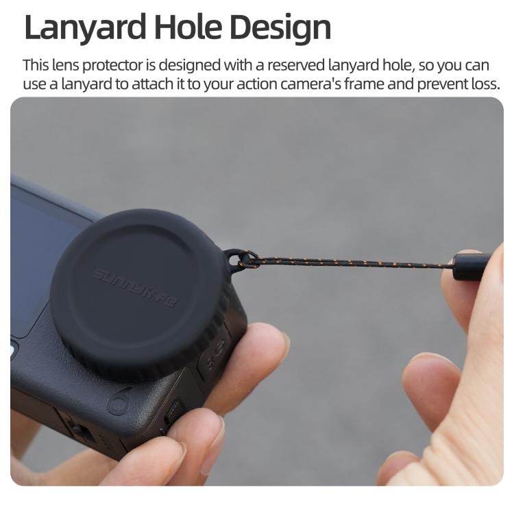 For DJI Osmo Action 6 Sunnylife Silicone Scratch-Proof Camera Lens Protective Cover  - Black
