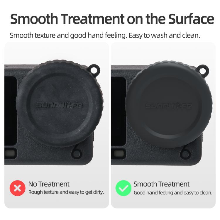 For DJI Osmo Action 6 Sunnylife Silicone Scratch-Proof Camera Lens Protective Cover  - Black