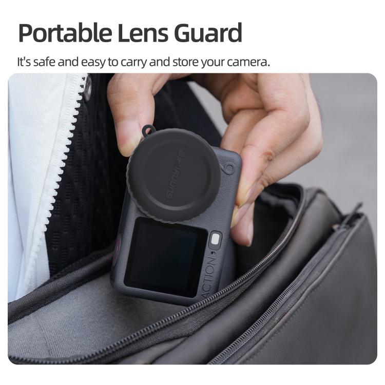 For DJI Osmo Action 6 Sunnylife Silicone Scratch-Proof Camera Lens Protective Cover  - Black