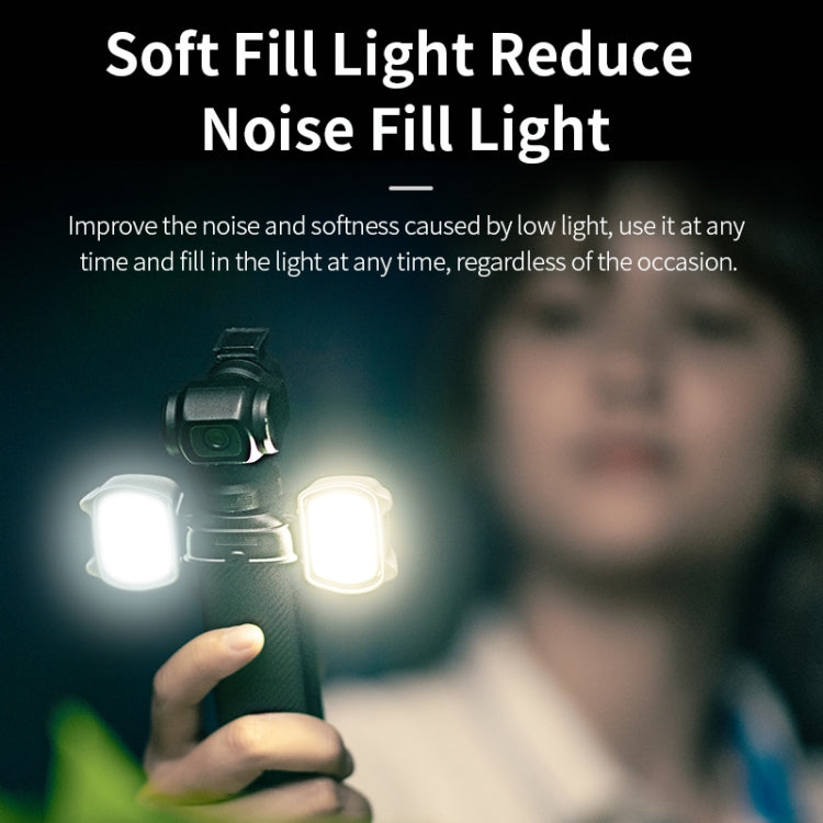 For DJI Pocket 3 STARTRC Cat-ears Magnetic Fill Light  with Holder Clip Kit  - Grey