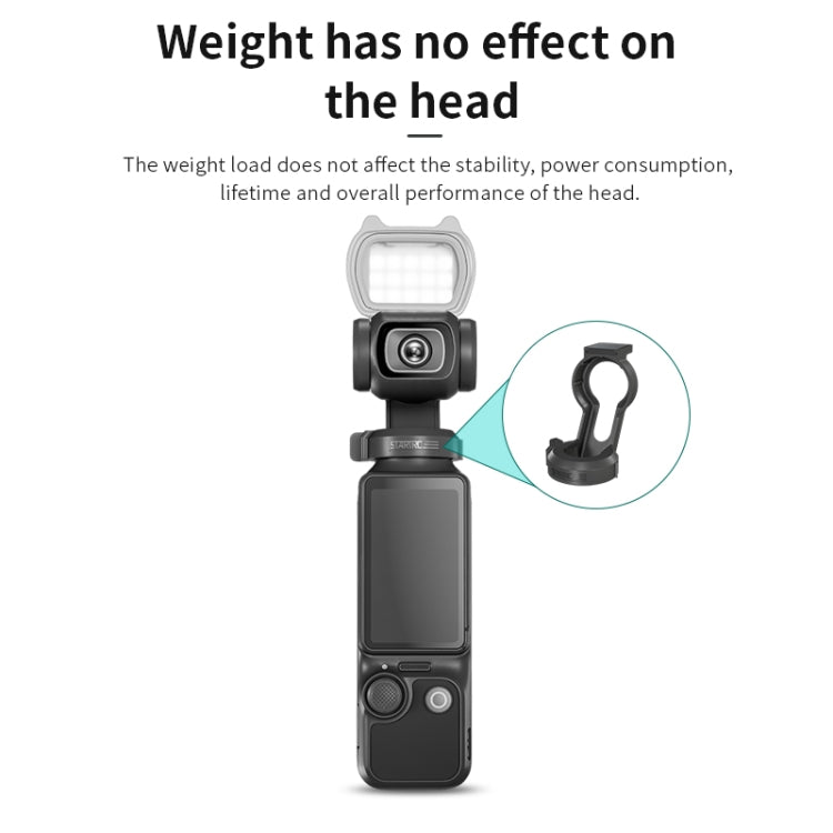 For DJI Pocket 3 STARTRC Cat-ears Magnetic Fill Light  with Holder Clip Kit  - Grey