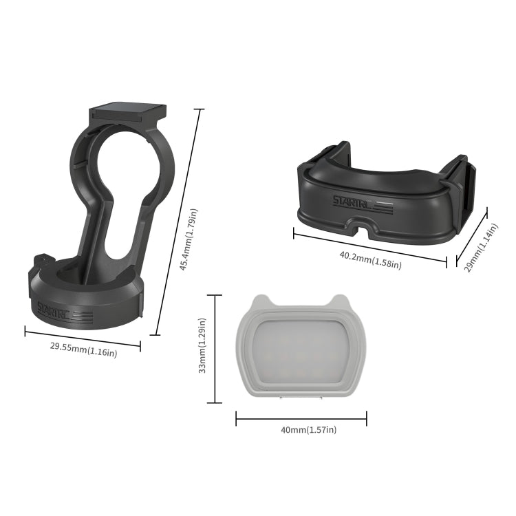 For DJI Pocket 3 STARTRC Cat-ears Magnetic Fill Light  with Holder Clip Kit  - Grey