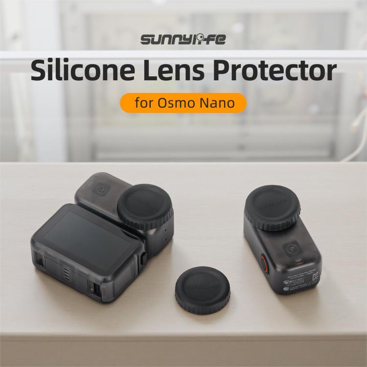 For DJI Osmo 360 Sunnylife Silicone Lens Cover Scratch-Proof Camera Cover Protector  - Black