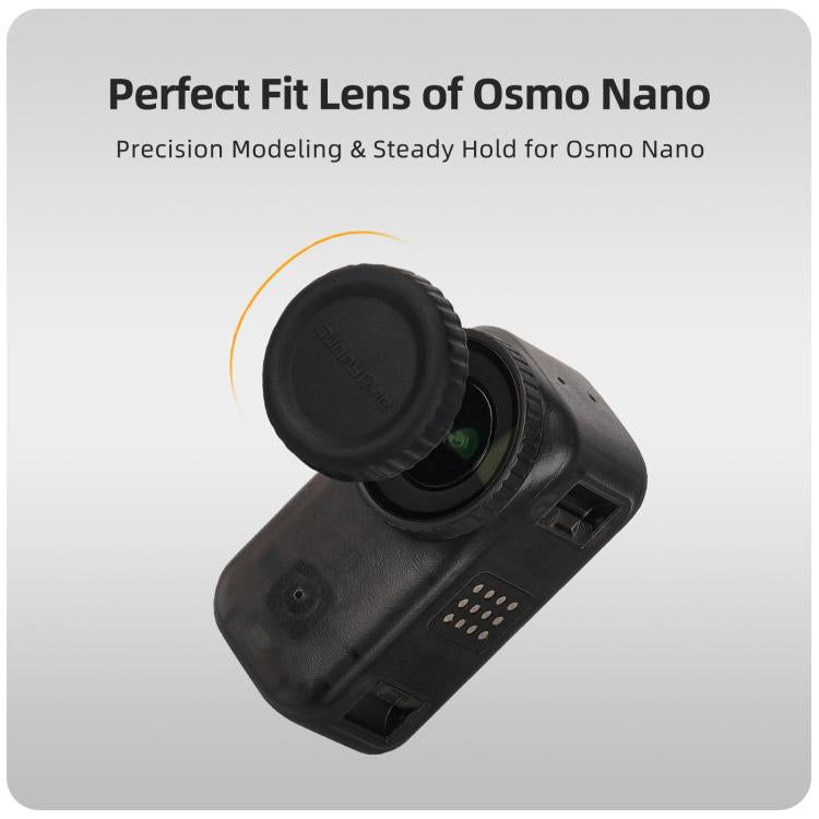 For DJI Osmo 360 Sunnylife Silicone Lens Cover Scratch-Proof Camera Cover Protector  - Black