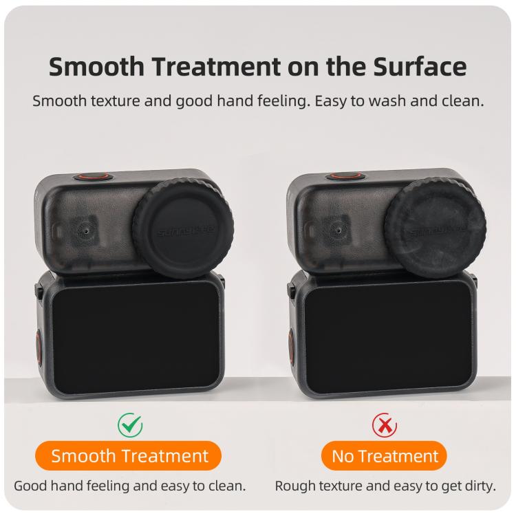 For DJI Osmo 360 Sunnylife Silicone Lens Cover Scratch-Proof Camera Cover Protector  - Black