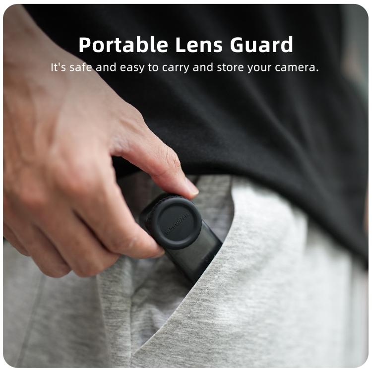 For DJI Osmo 360 Sunnylife Silicone Lens Cover Scratch-Proof Camera Cover Protector  - Black