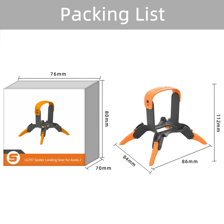 For DJI AVATA 2 Sunnylife LG797 Landing Gear Extensions Heightened Spider Gears Support Leg