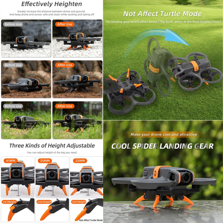 For DJI AVATA 2 Sunnylife LG797 Landing Gear Extensions Heightened Spider Gears Support Leg
