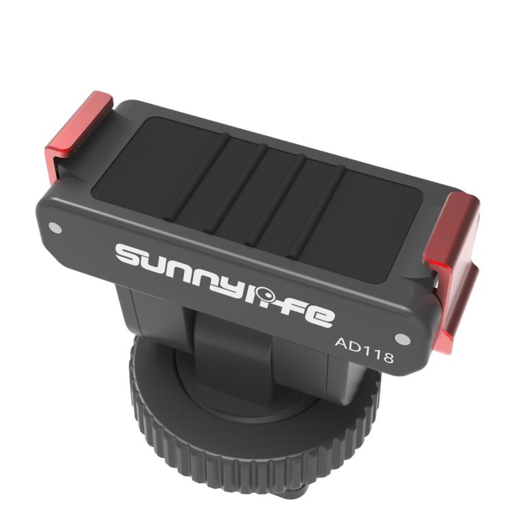 Sunnylife AD118 Sunnylife Cold Shoe Magnetic Quick Release Adapter Mount 1/4 180 Tilt Adjustable Selfie Stick Adapter Stand For DJI Osmo 360 / Action 5 Pro / 4 / 3  - Black