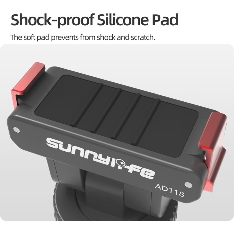 Sunnylife AD118 Sunnylife Cold Shoe Magnetic Quick Release Adapter Mount 1/4 180 Tilt Adjustable Selfie Stick Adapter Stand For DJI Osmo 360 / Action 5 Pro / 4 / 3  - Black