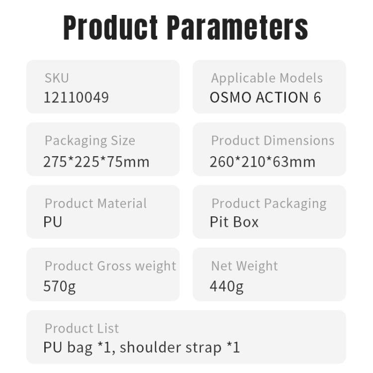For DJI Osmo Action 6 STARTRC Photography Kit Storage Shoulder Bag  - Black