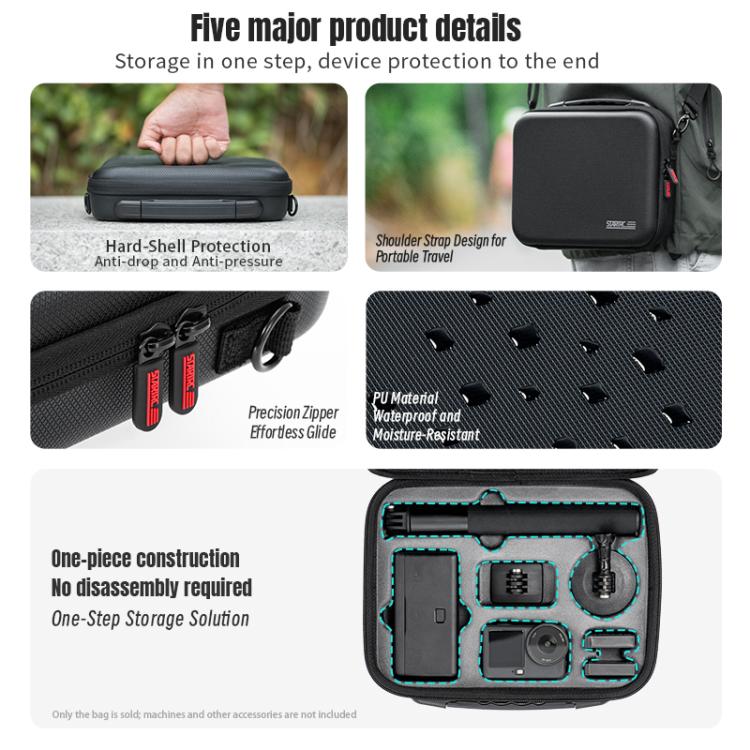 For DJI Osmo Action 6 STARTRC Photography Kit Storage Shoulder Bag  - Black