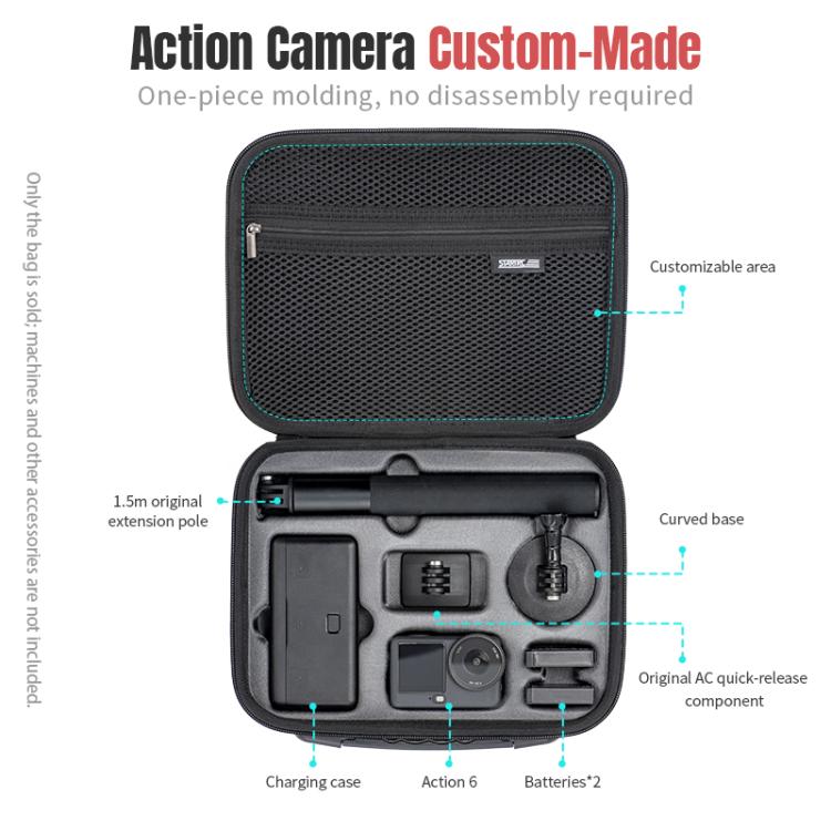 For DJI Osmo Action 6 STARTRC Photography Kit Storage Shoulder Bag  - Black