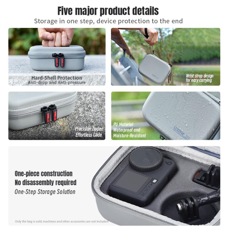 For DJI Osmo Action 6 STARTRC Portable Carrying Box Mini Standard Combo Bag  - Grey