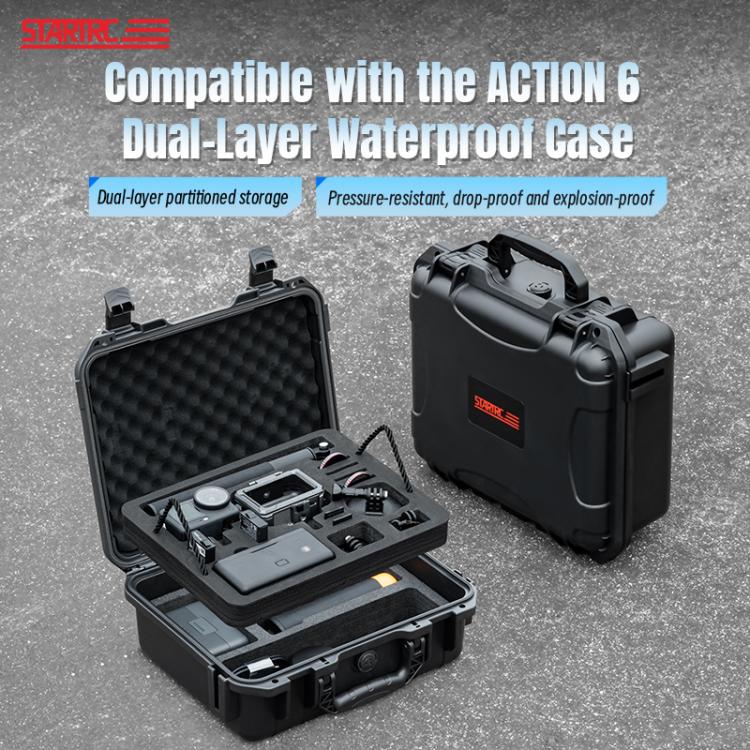 For DJI Osmo Action 6 STARTRC Waterproof EVA ABS Dual-layer Suitcase Storage Box  - Black