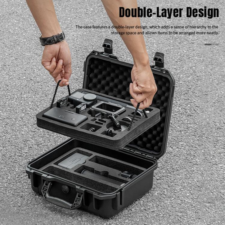 For DJI Osmo Action 6 STARTRC Waterproof EVA ABS Dual-layer Suitcase Storage Box  - Black