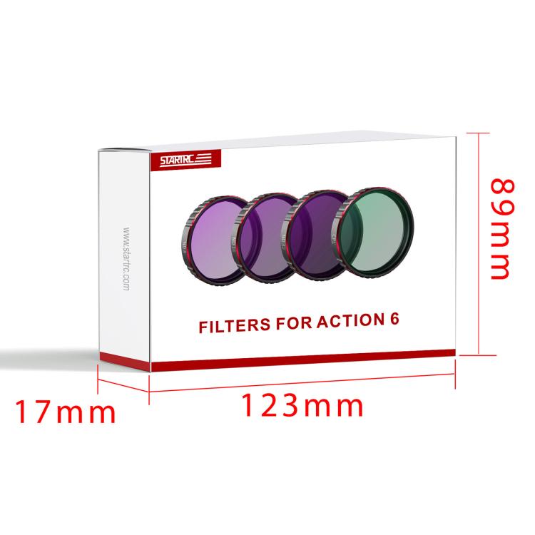 For DJI Osmo Action 6 STARTRC 4 in 1 CPL ND8 ND16 ND32 Camera Lens Filter