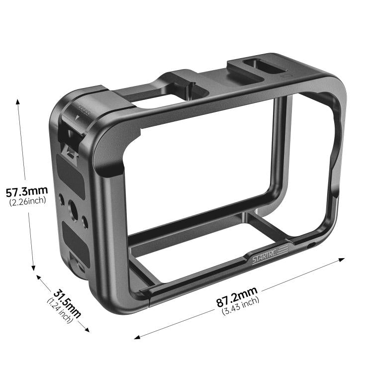 For DJI Osmo Action 6 STARTRC Metal Cage Frame with Cold Shoe  - Black