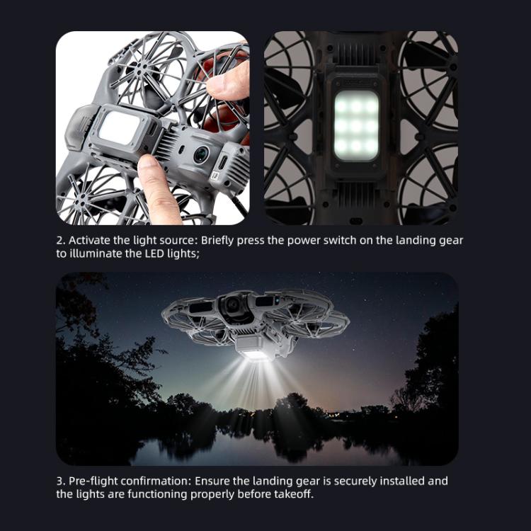 For DJI Neo 2 STARTRC LED Light Heightened Landing Gear Training Rack  - Black