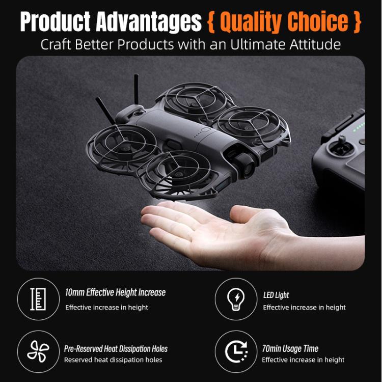 For DJI Neo 2 STARTRC LED Light Heightened Landing Gear Training Rack  - Black