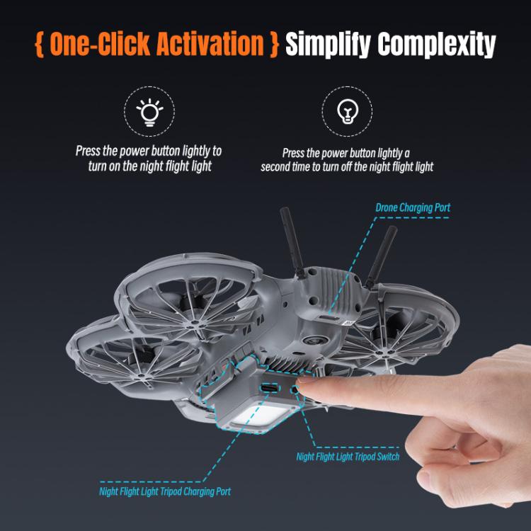 For DJI Neo 2 STARTRC LED Light Heightened Landing Gear Training Rack  - Black