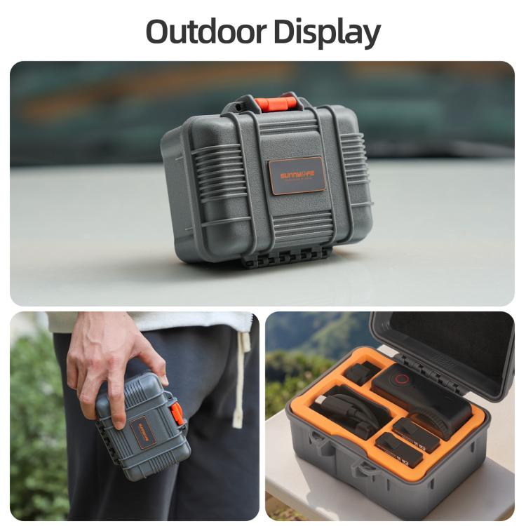 For DJI Osmo Action 6 Sunnylife Mini Travel Box Waterproof Carrying Box Shock-proof Hard Shell  - Grey