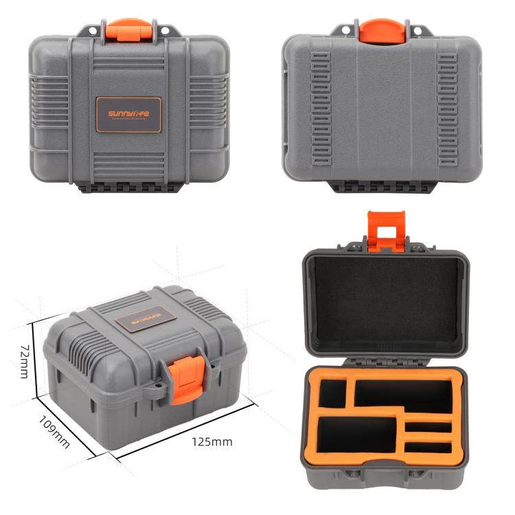 For DJI Osmo Action 6 Sunnylife Mini Travel Box Waterproof Carrying Box Shock-proof Hard Shell  - Grey