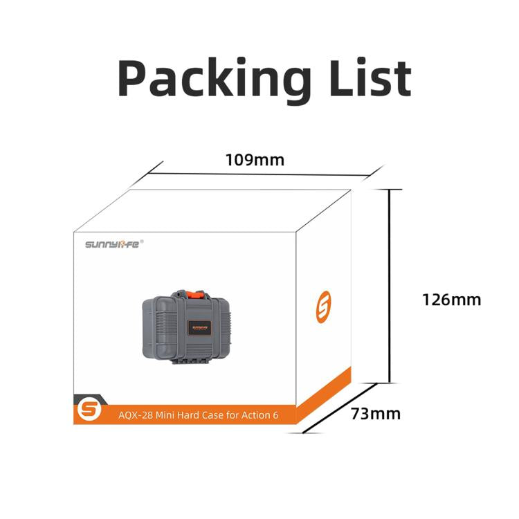 For DJI Osmo Action 6 Sunnylife Mini Travel Box Waterproof Carrying Box Shock-proof Hard Shell  - Grey