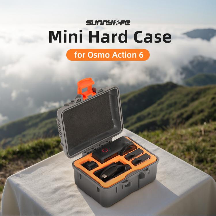 For DJI Osmo Action 6 Sunnylife Mini Travel Box Waterproof Carrying Box Shock-proof Hard Shell  - Grey