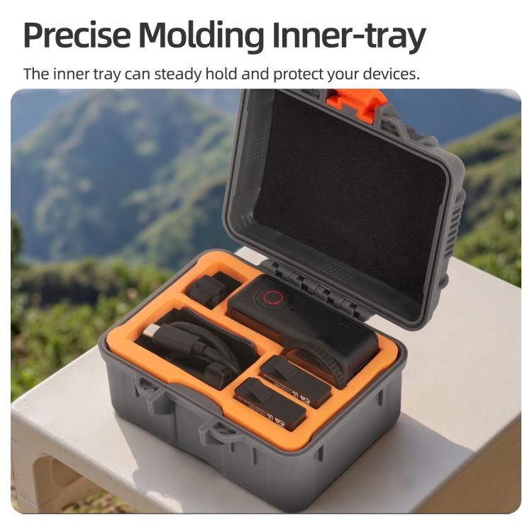 For DJI Osmo Action 6 Sunnylife Mini Travel Box Waterproof Carrying Box Shock-proof Hard Shell  - Grey