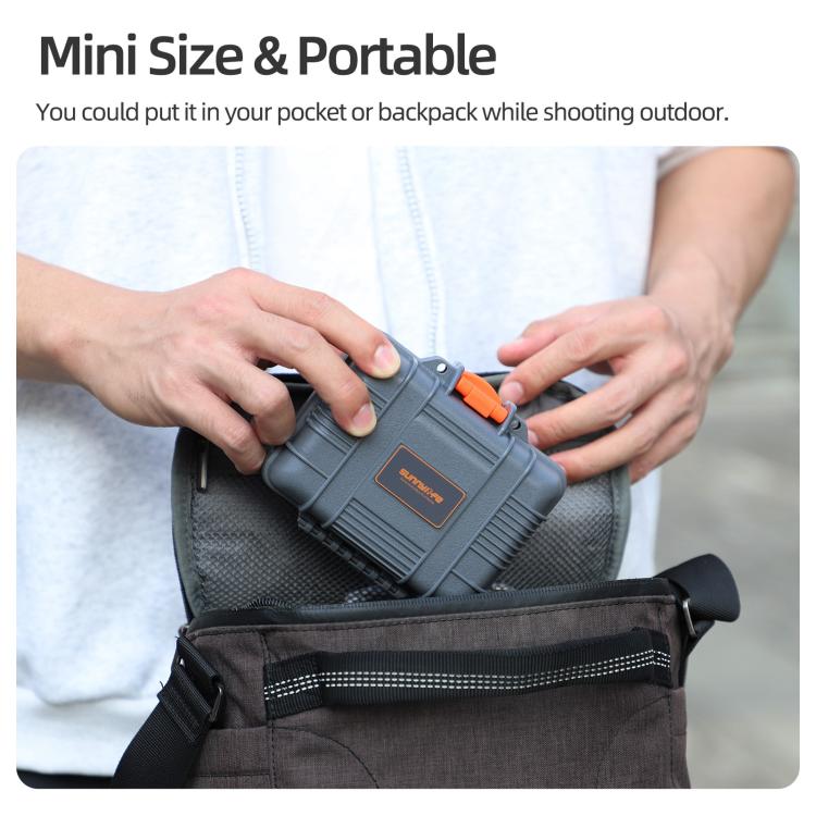 For DJI Osmo Action 6 Sunnylife Mini Travel Box Waterproof Carrying Box Shock-proof Hard Shell  - Grey