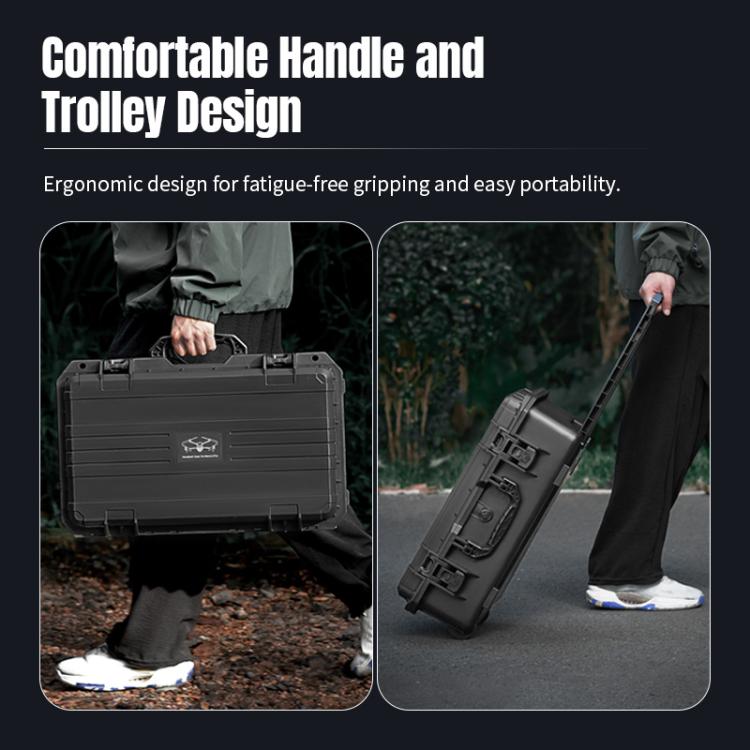 Portable Box Sealed Waterproof Trolley Suitcase For DJI Mavic 4 Pro / Mavic 3 / Air 3  - Black