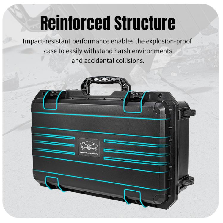 Portable Box Sealed Waterproof Trolley Suitcase For DJI Mavic 4 Pro / Mavic 3 / Air 3  - Black