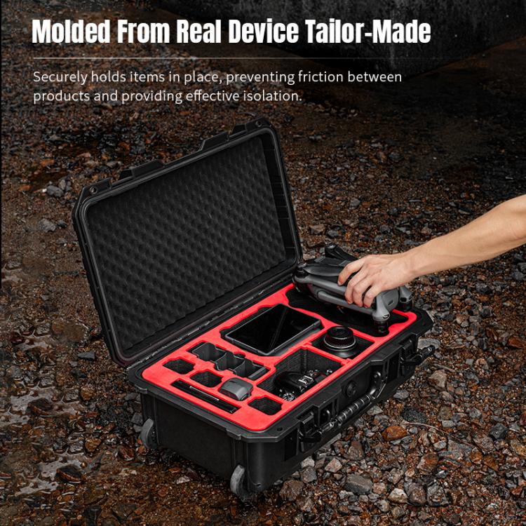 Portable Box Sealed Waterproof Trolley Suitcase For DJI Mavic 4 Pro / Mavic 3 / Air 3  - Black