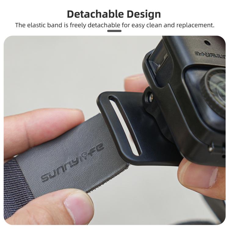 For DJI Osmo Nano Sunnylife 360 Rotation Vertical-Horizontal Head Strap with Adapter Adjustable Head Lanyard Braided Safe Rope  - Black
