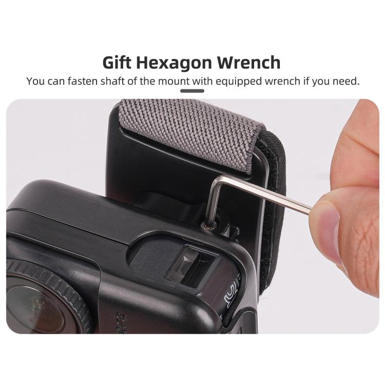 For DJI Osmo Nano Sunnylife 360 Rotation Vertical-Horizontal Head Strap with Adapter Adjustable Head Lanyard Braided Safe Rope  - Black