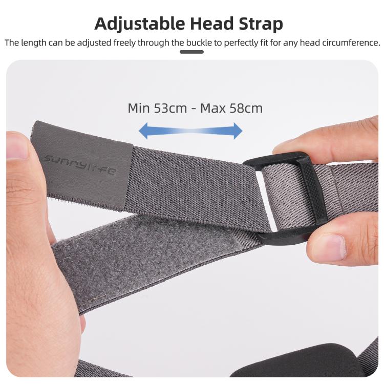 For DJI Osmo Nano Sunnylife 360 Rotation Vertical-Horizontal Head Strap with Adapter Adjustable Head Lanyard Braided Safe Rope  - Black