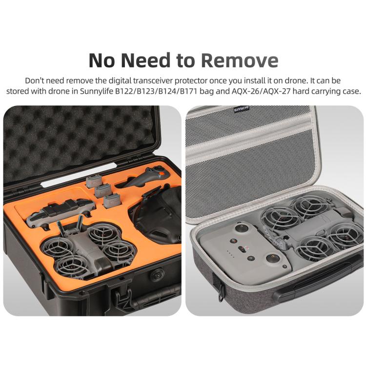 For DJI Neo 2 Sunnylife Hollow Design Digital Transceiver Protector Crash-Proof Digital Transceiver Cover  - Grey