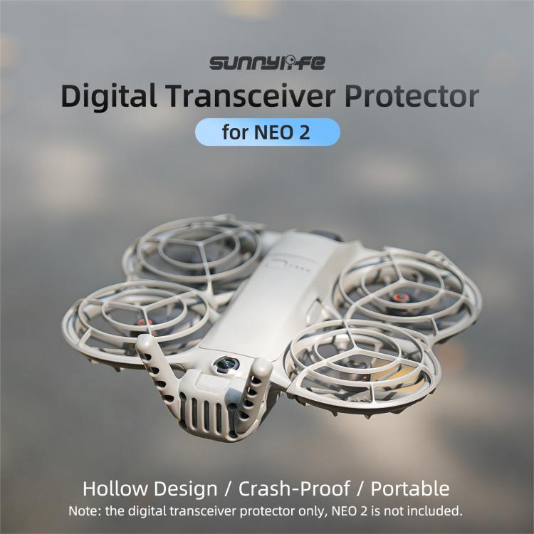 For DJI Neo 2 Sunnylife Hollow Design Digital Transceiver Protector Crash-Proof Digital Transceiver Cover  - Grey