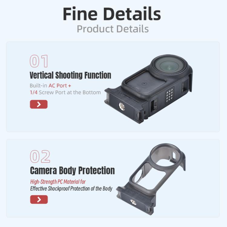 For DJI Osmo Nano STARTRC Vertical-Horizontal Protective Frame Adapter Mount  - Black