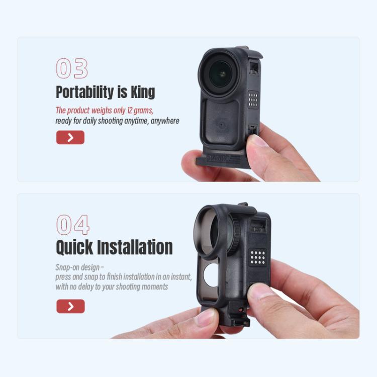 For DJI Osmo Nano STARTRC Vertical-Horizontal Protective Frame Adapter Mount  - Black