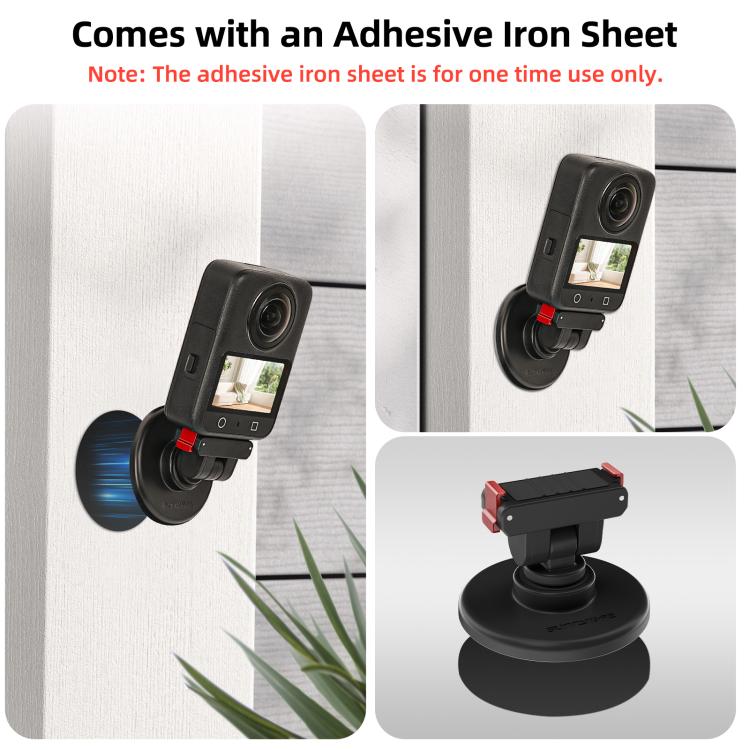 Sunnylife Quick-Release Magnetic Base Mount 1/4 180 Tilt Adjustable Tabletop Base Bracket For DJI Osmo 360 / Action 5 Pro / 4 / 3 / 2  - Black