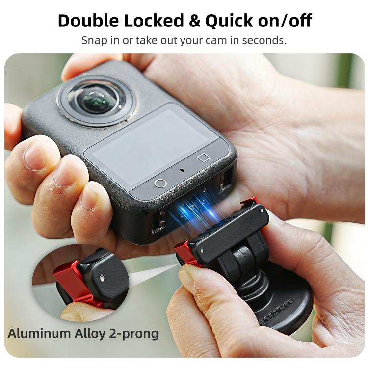 Sunnylife Quick-Release Magnetic Base Mount 1/4 180 Tilt Adjustable Tabletop Base Bracket For DJI Osmo 360 / Action 5 Pro / 4 / 3 / 2  - Black