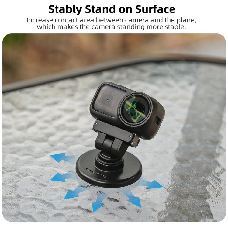 Sunnylife Quick-Release Dual-Direction Magnetic Base Mount 1/4 180 Tilt Adjustable Tabletop Base Bracket For DJI Osmo Nano / Action 6  - Black