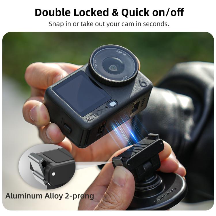 Sunnylife Quick-Release Dual-Direction Magnetic Base Mount 1/4 180 Tilt Adjustable Tabletop Base Bracket For DJI Osmo Nano / Action 6  - Black